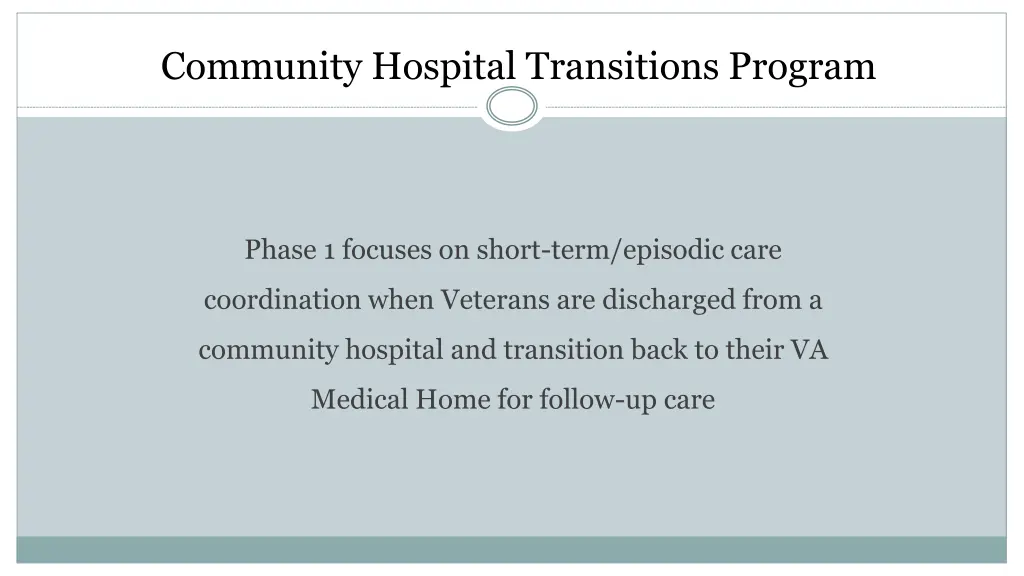 community hospital transitions program