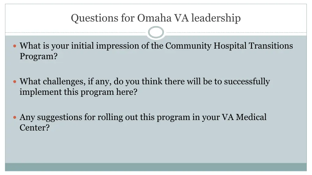 questions for omaha va leadership
