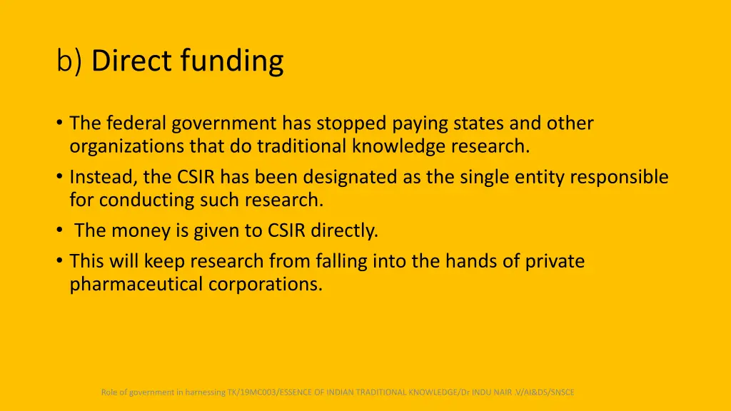 b direct funding