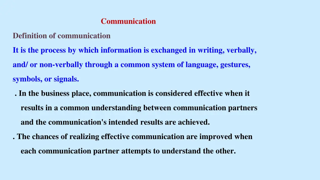 communication
