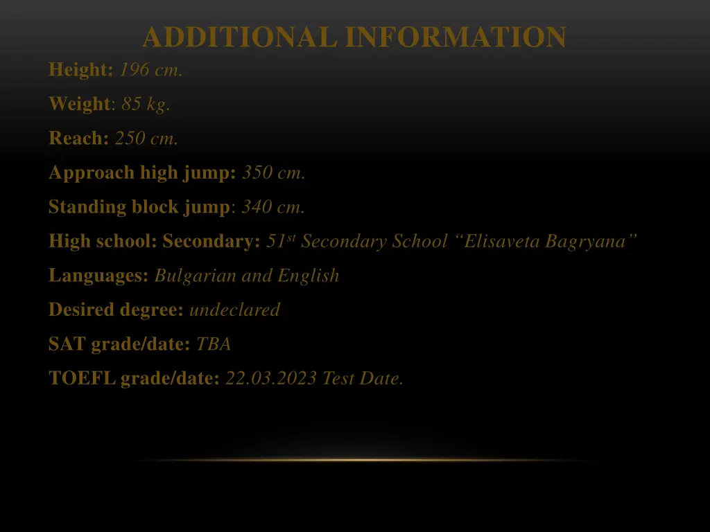 additional information height 196 cm