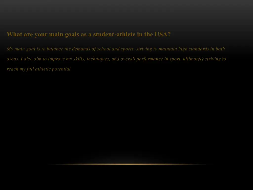 what are your main goals as a student athlete