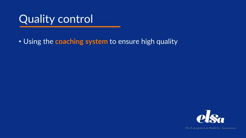 quality control