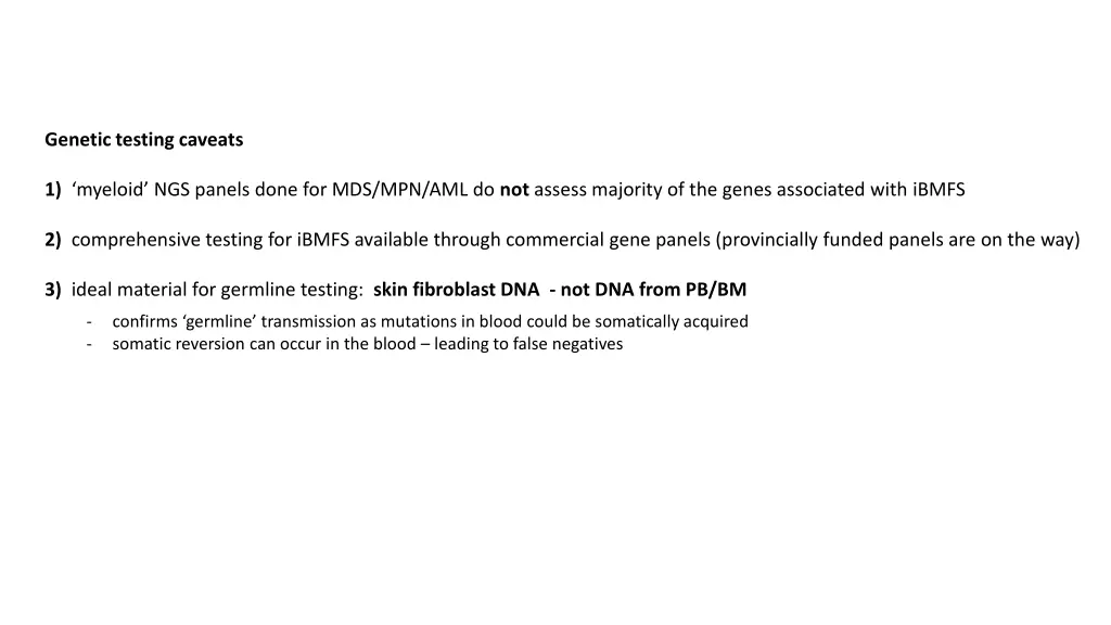genetic testing caveats