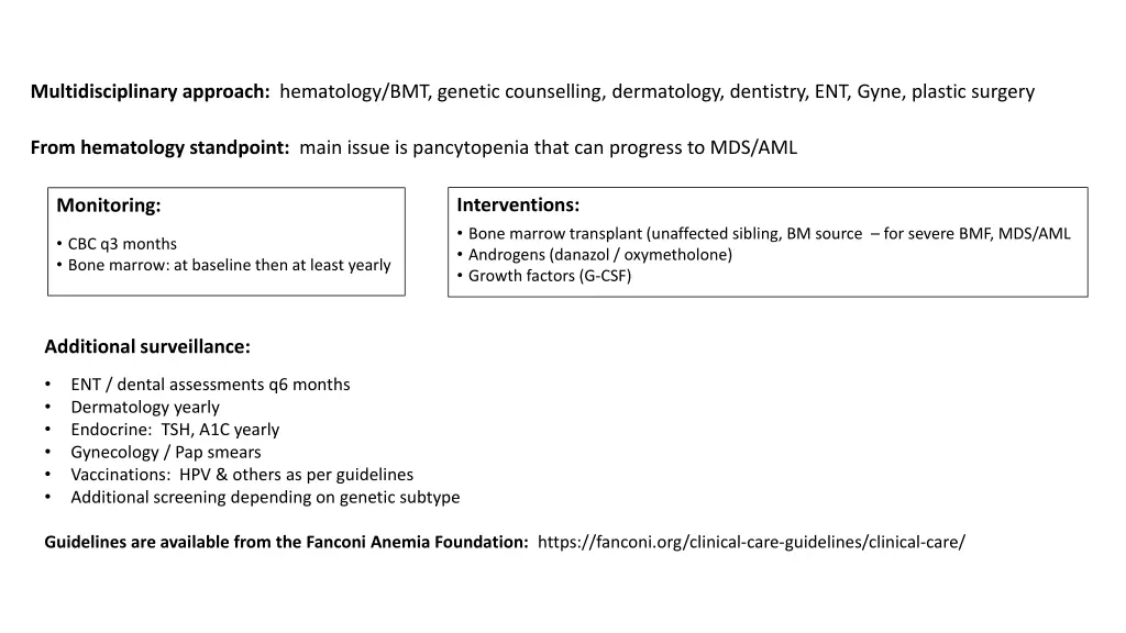 multidisciplinary approach hematology bmt genetic