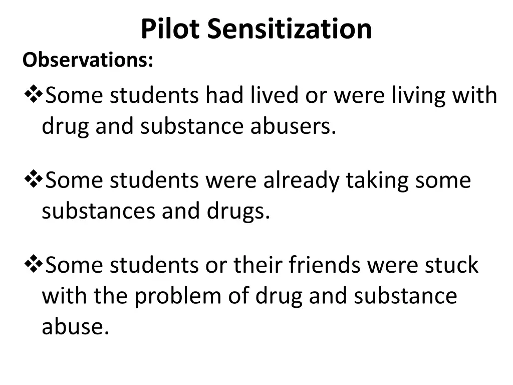 pilot sensitization