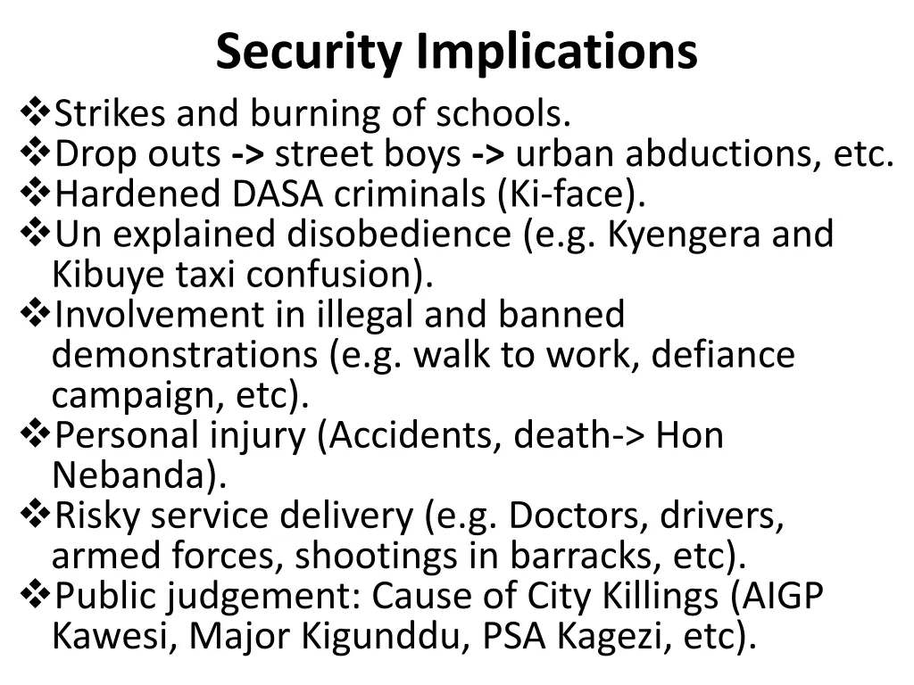 security implications strikes and burning