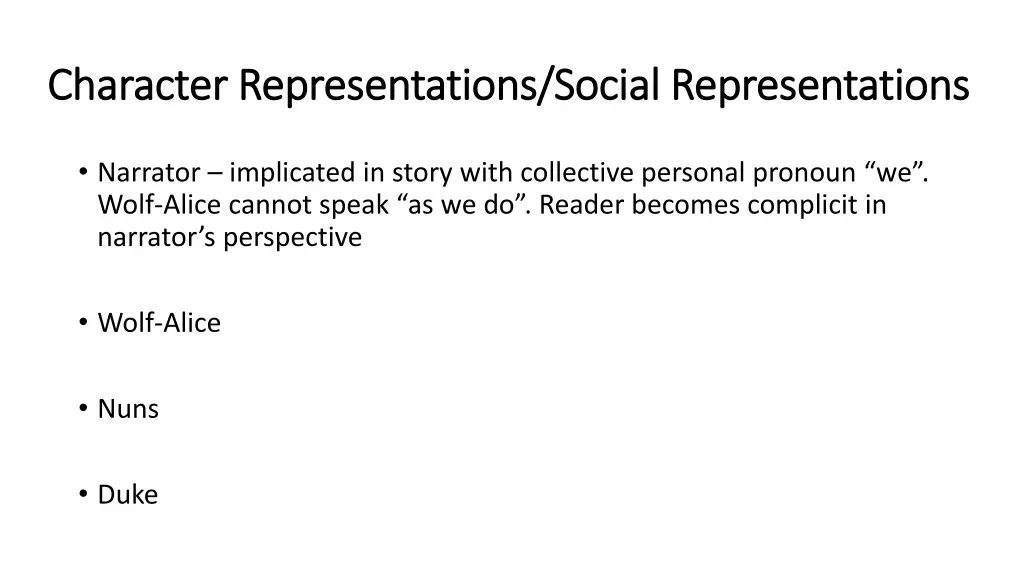 character representations social representations