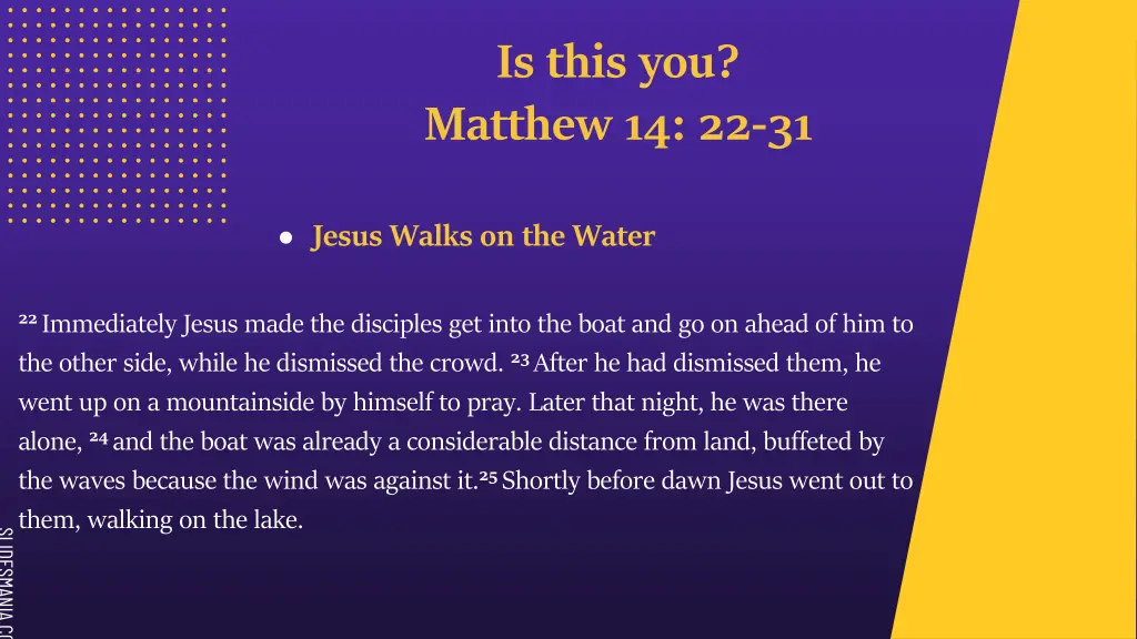 is this you matthew 14 22 31 1