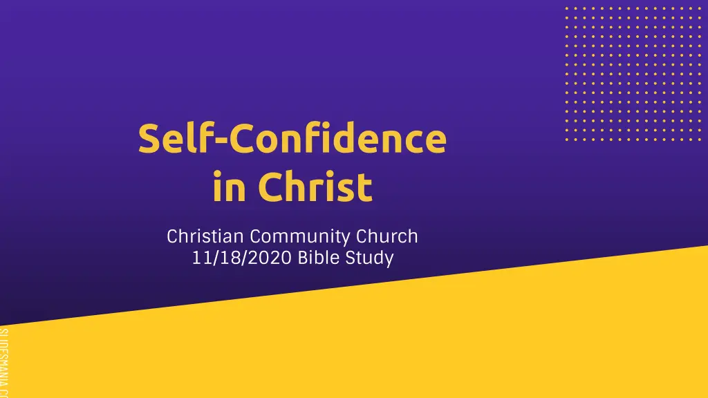 self confidence in christ