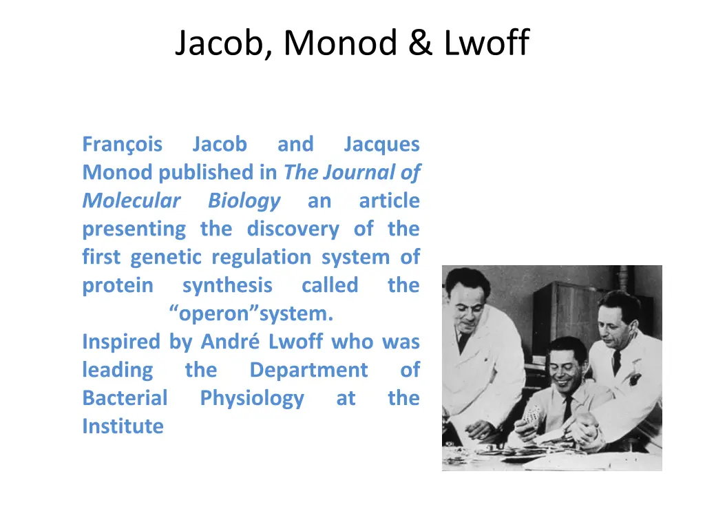 jacob monod lwoff