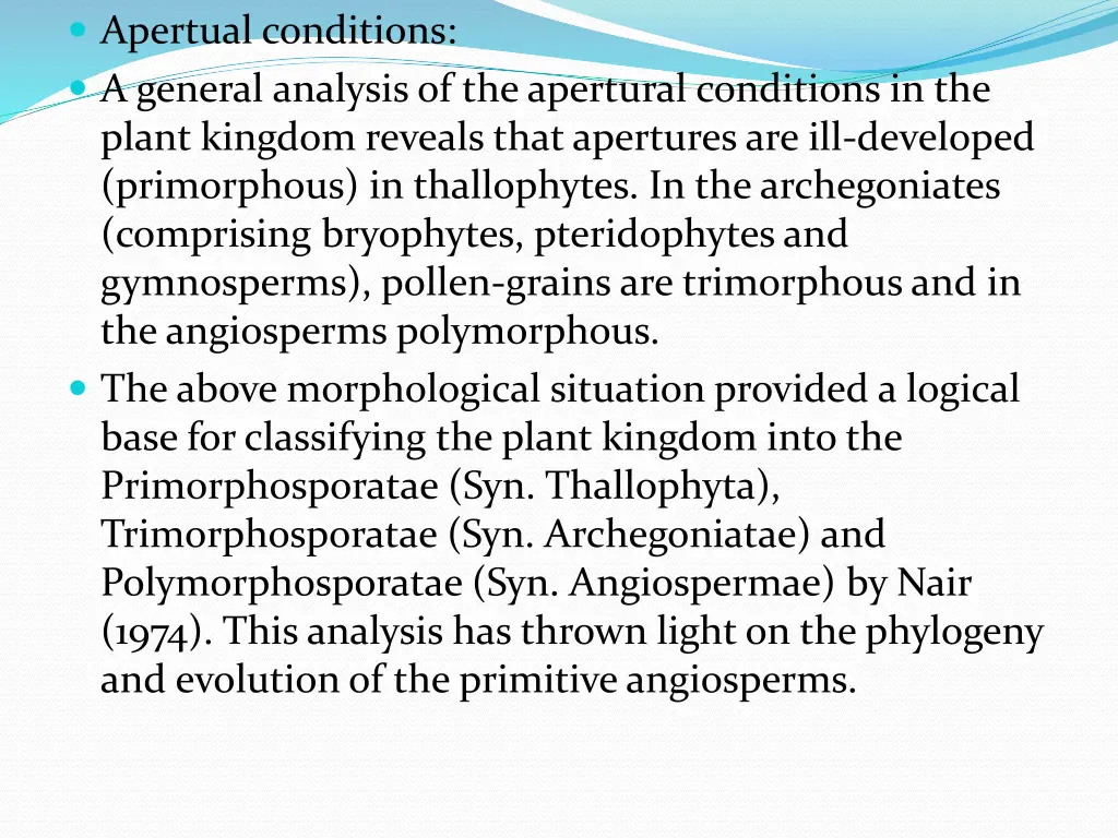 apertual conditions a general analysis