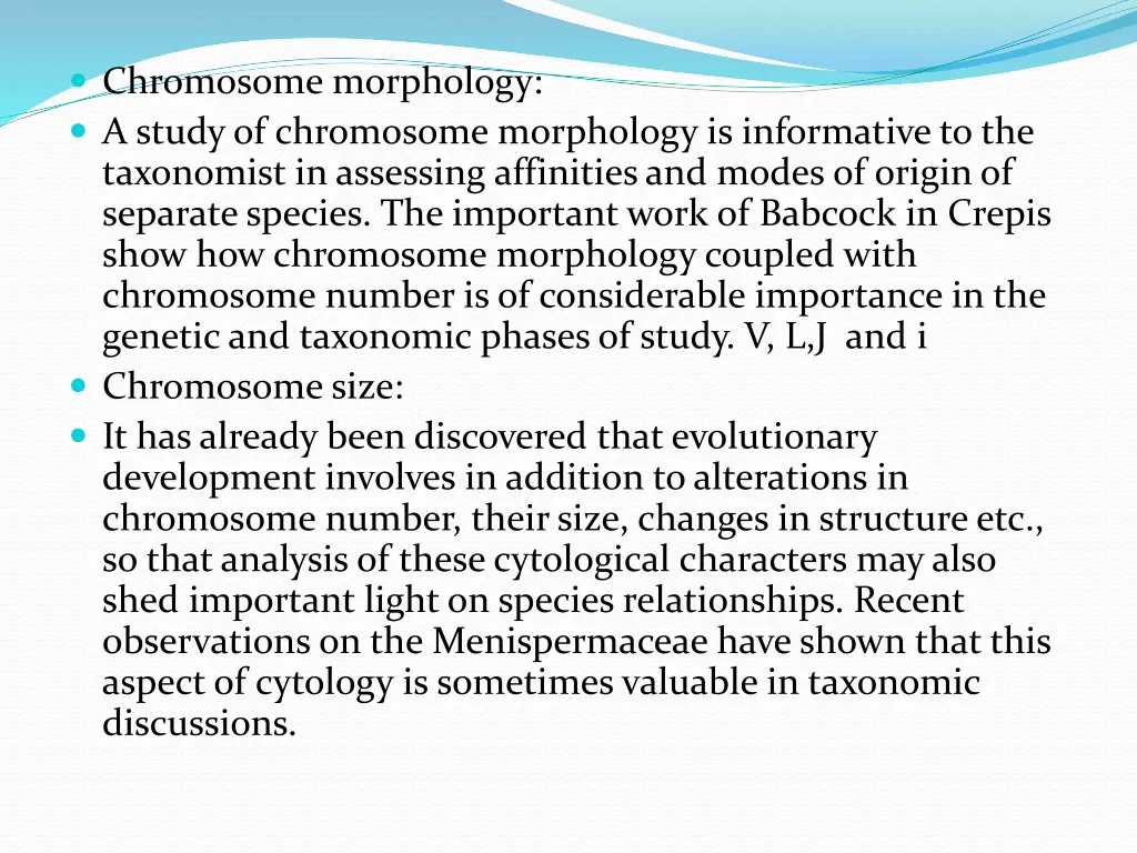 chromosome morphology a study of chromosome