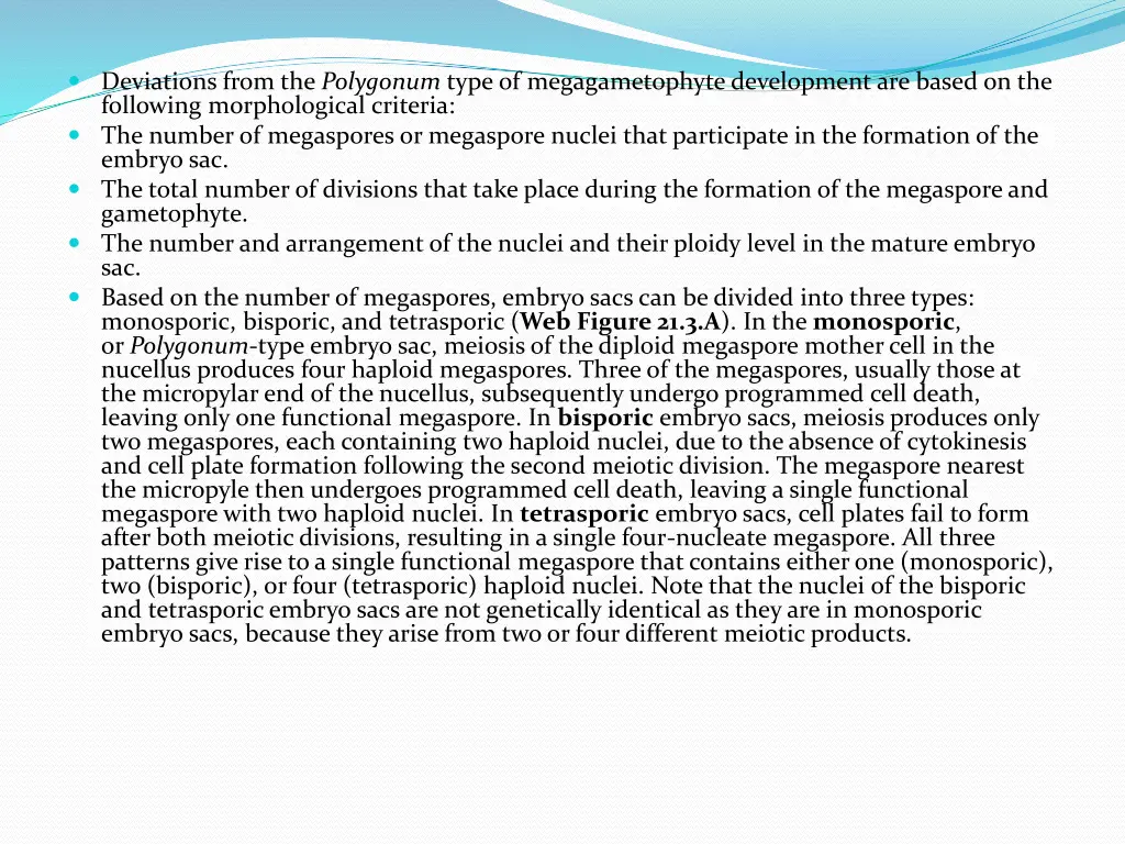 deviations from the polygonum type