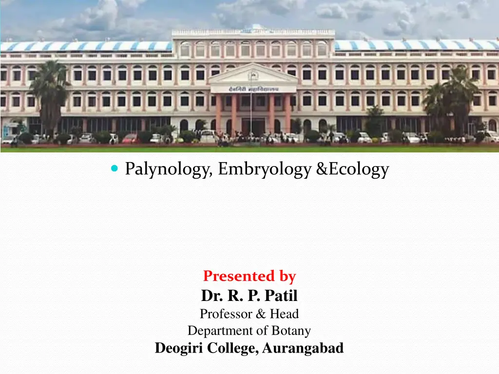 palynology embryology ecology