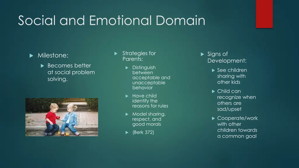 social and emotional domain