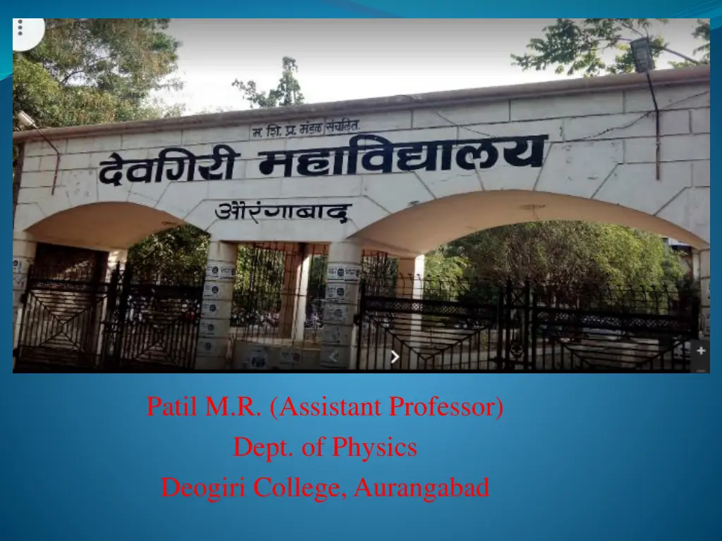 patil m r assistant professor dept of physics