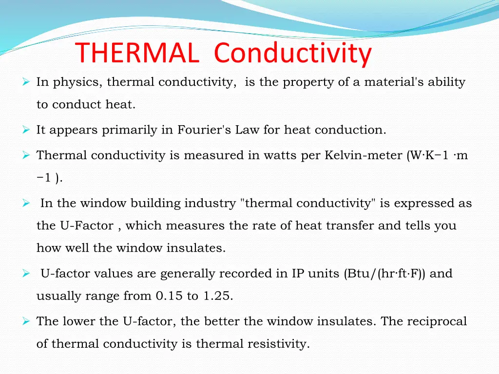 thermal conductivity in physics thermal