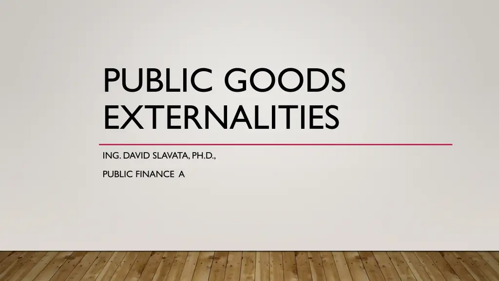 public goods externalities
