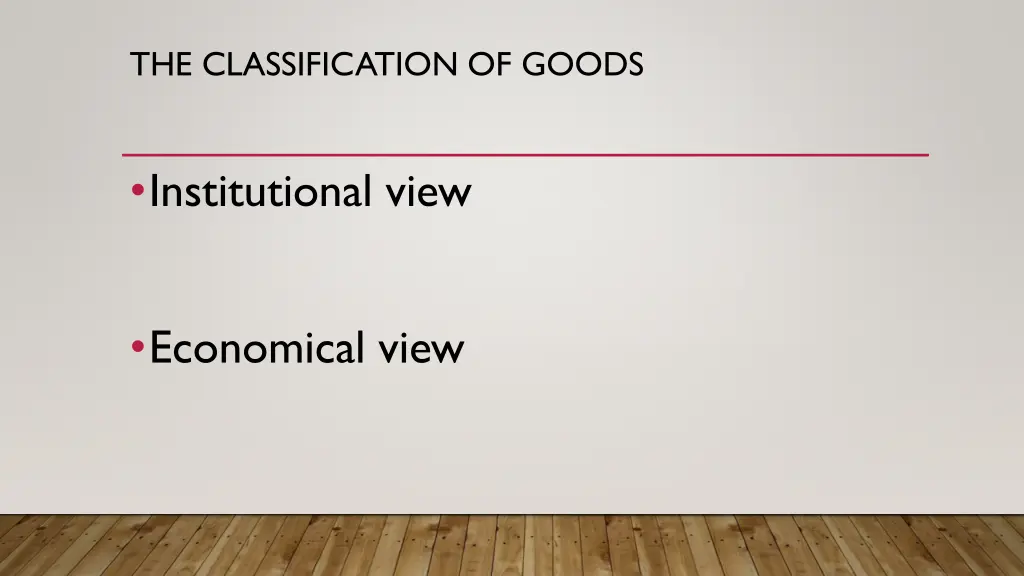 the classification of goods