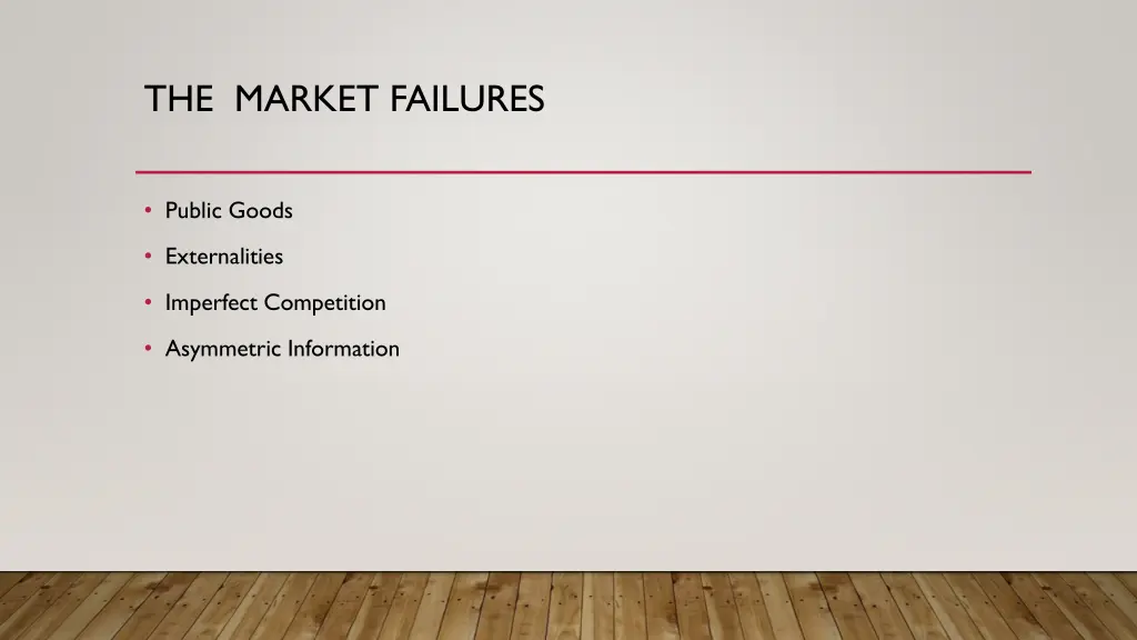 the market failures