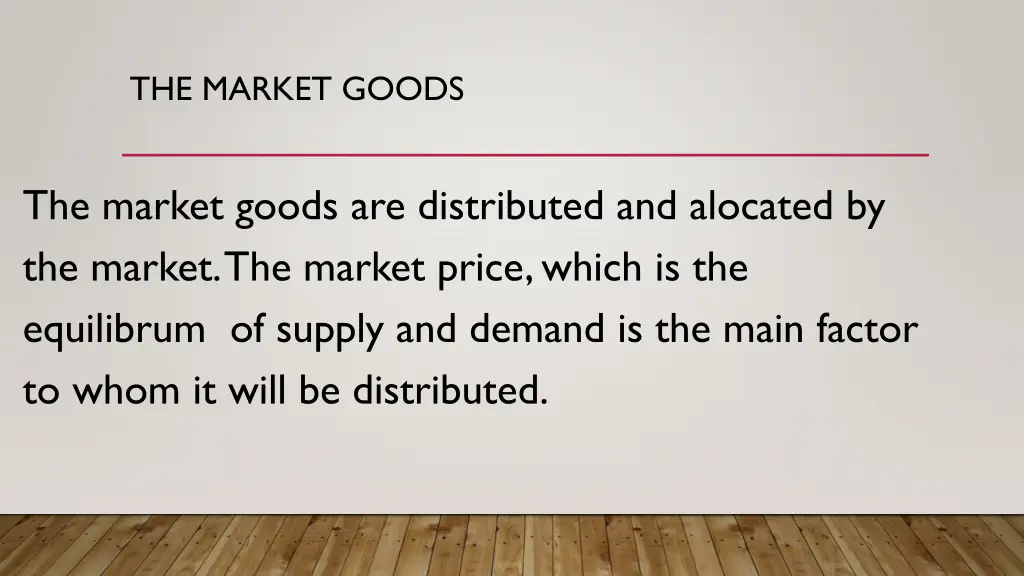 the market goods