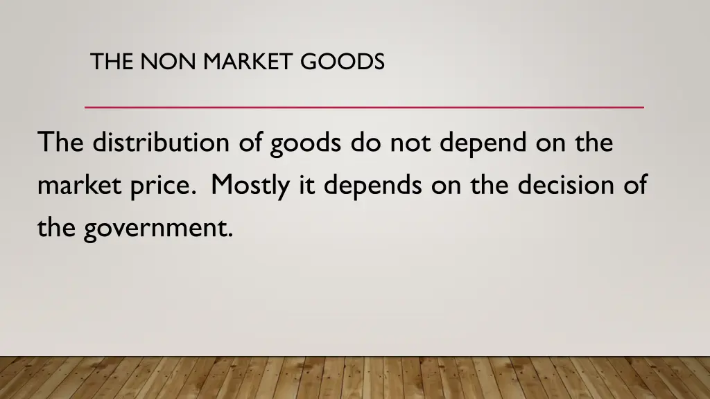 the non market goods