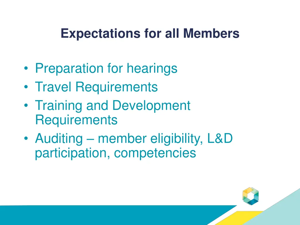 expectations for all members 1