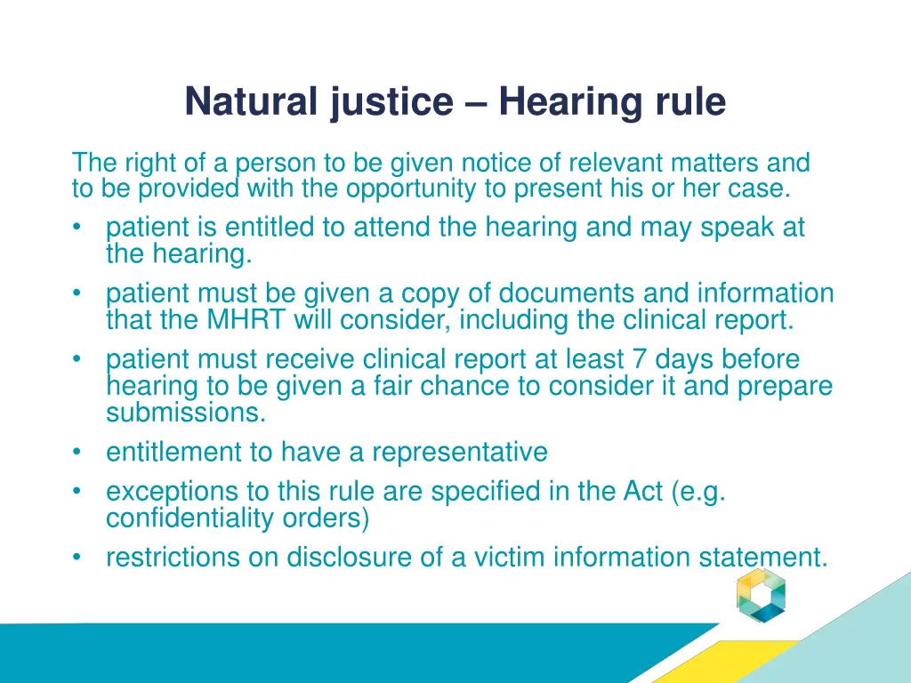 natural justice hearing rule