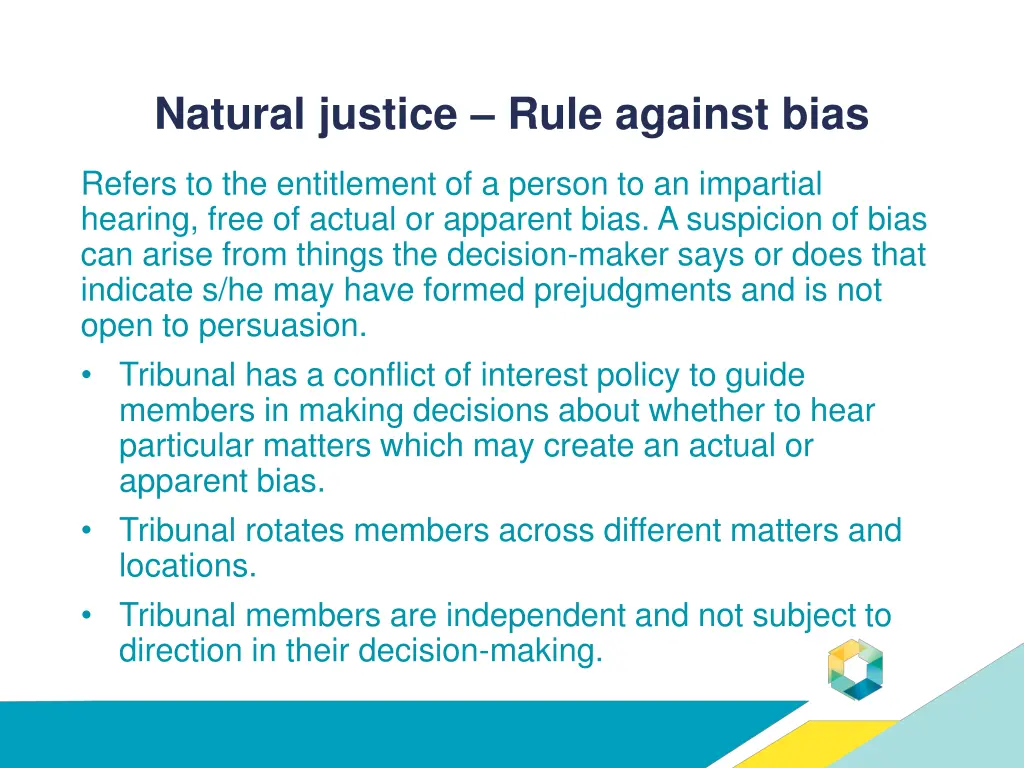 natural justice rule against bias