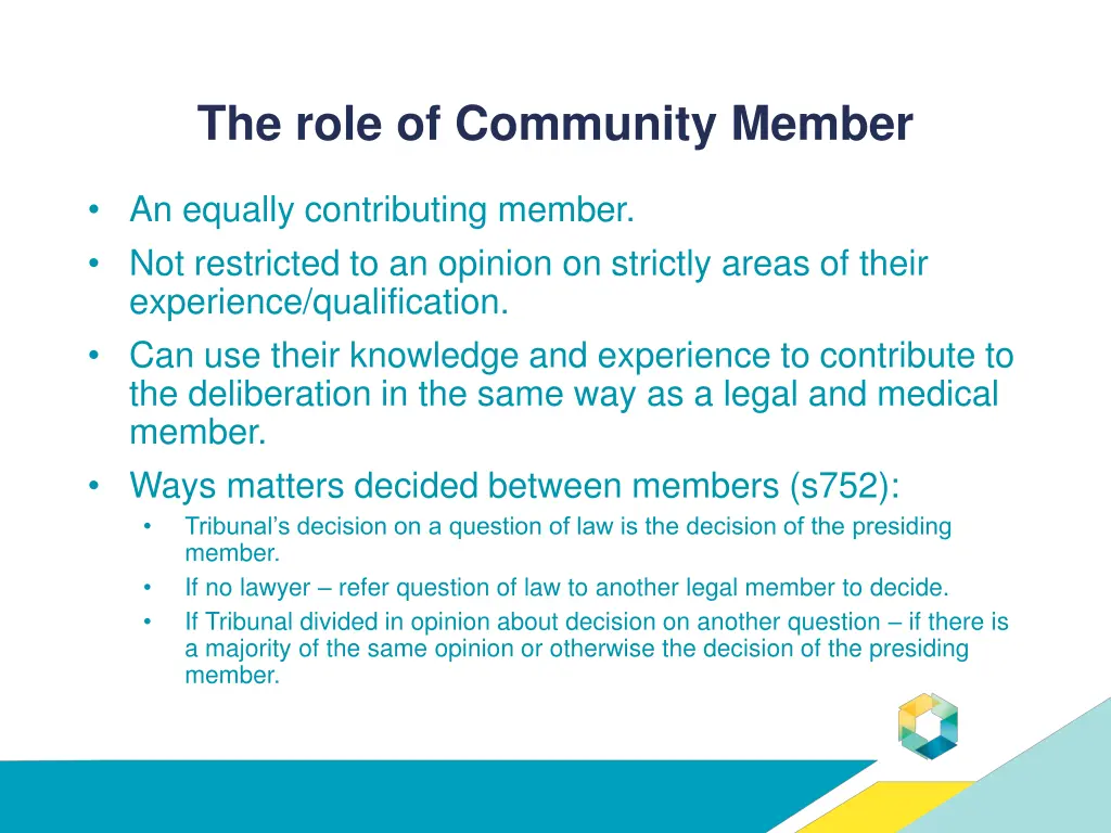 the role of community member