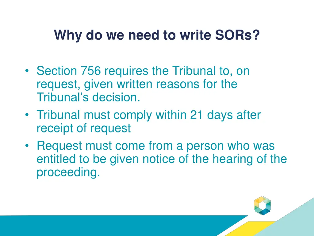 why do we need to write sors