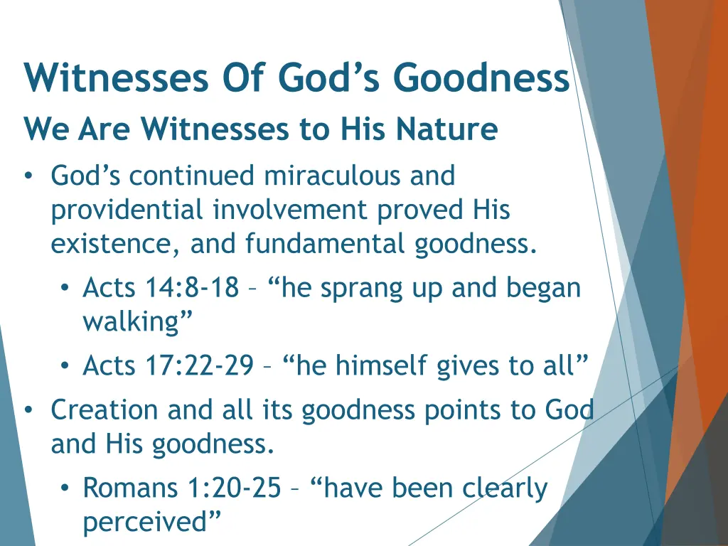 witnesses of god s goodness