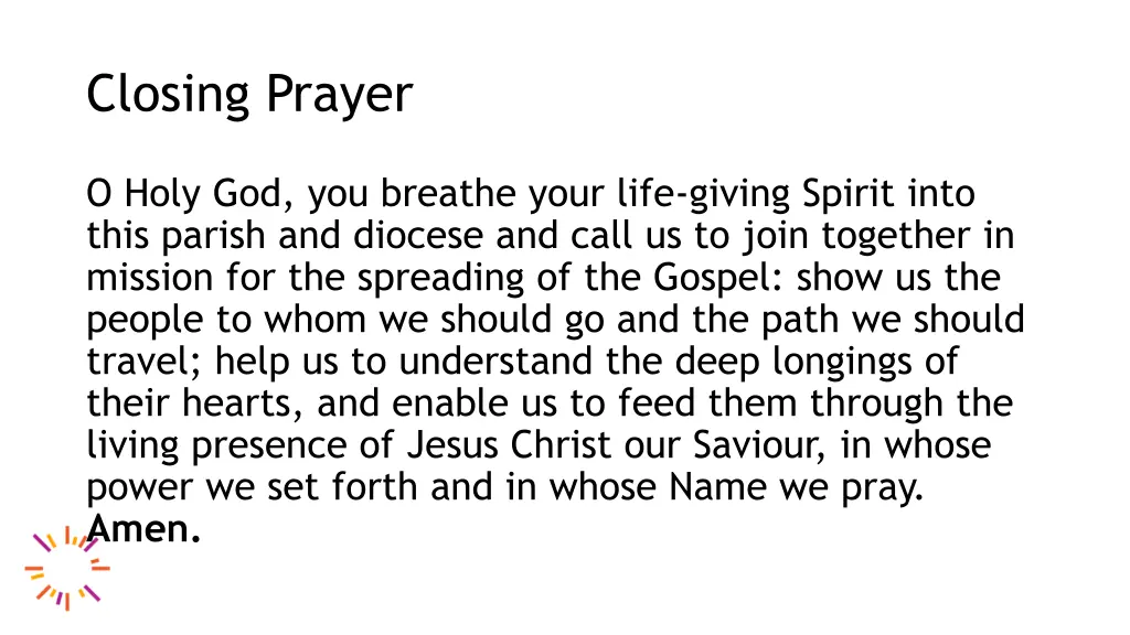 closing prayer