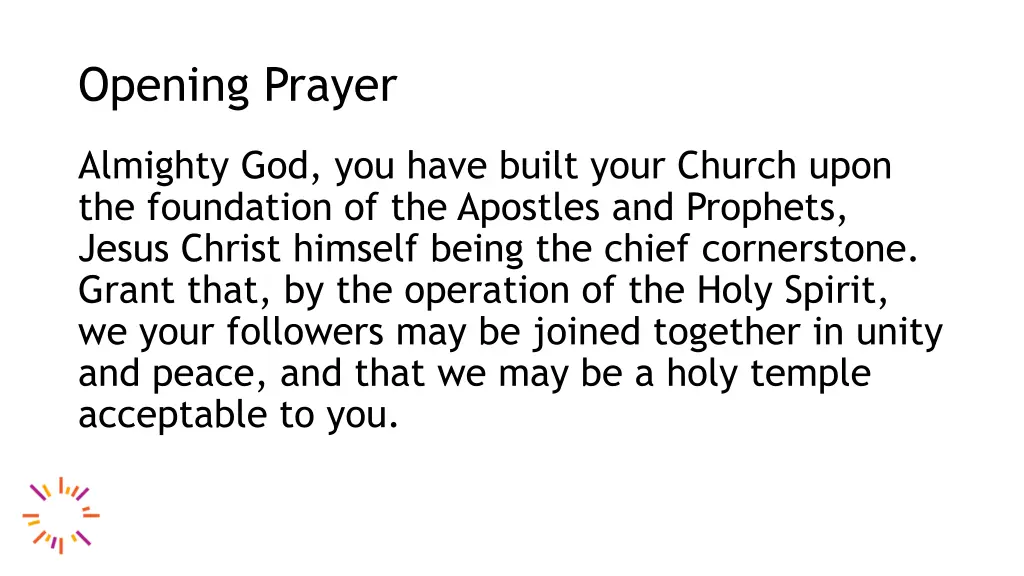 opening prayer