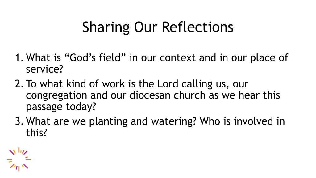 sharing our reflections