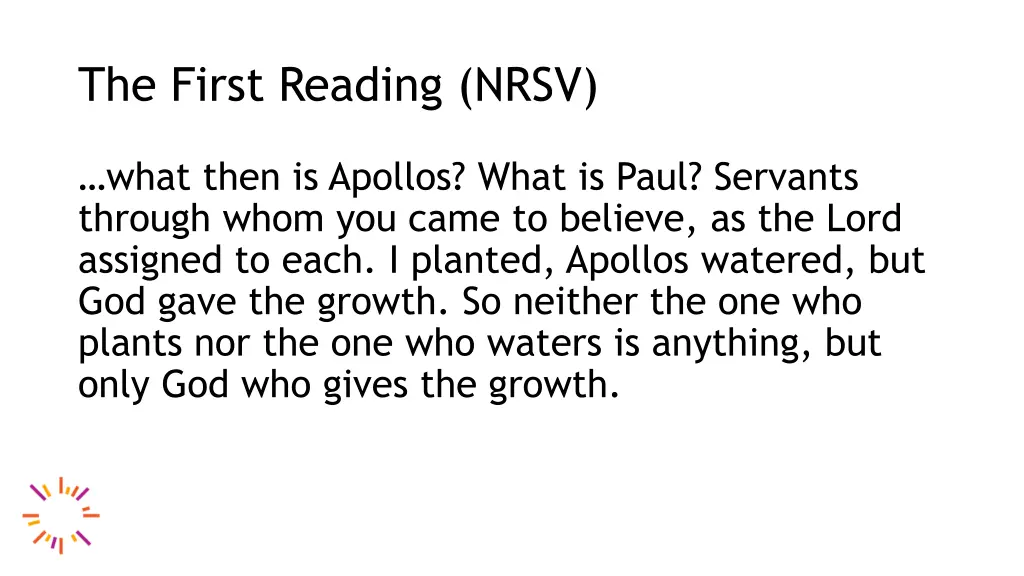 the first reading nrsv
