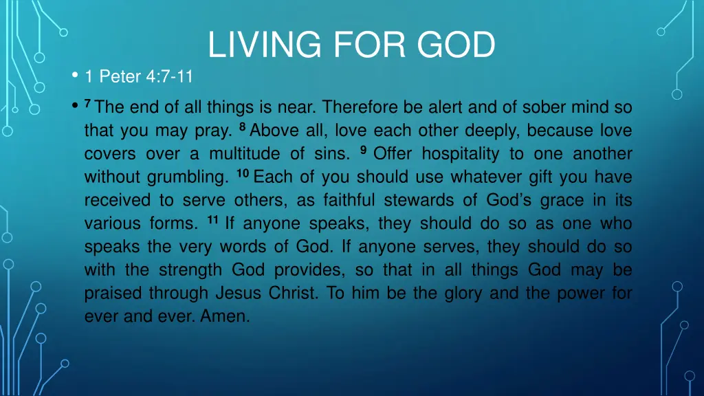 living for god