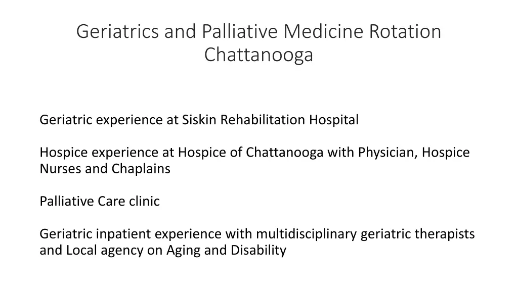 geriatrics and palliative medicine rotation 2