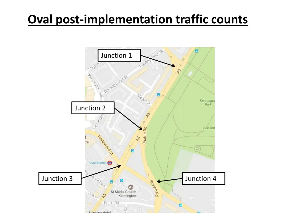 oval post implementation traffic counts