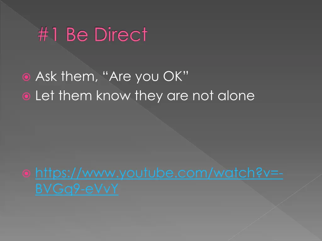 1 be direct