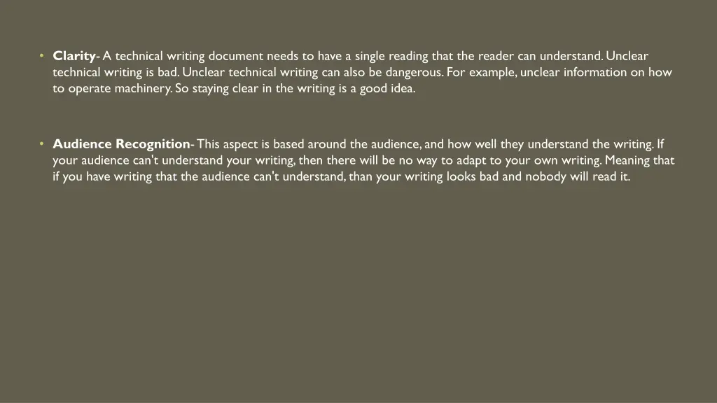 clarity a technical writing document needs