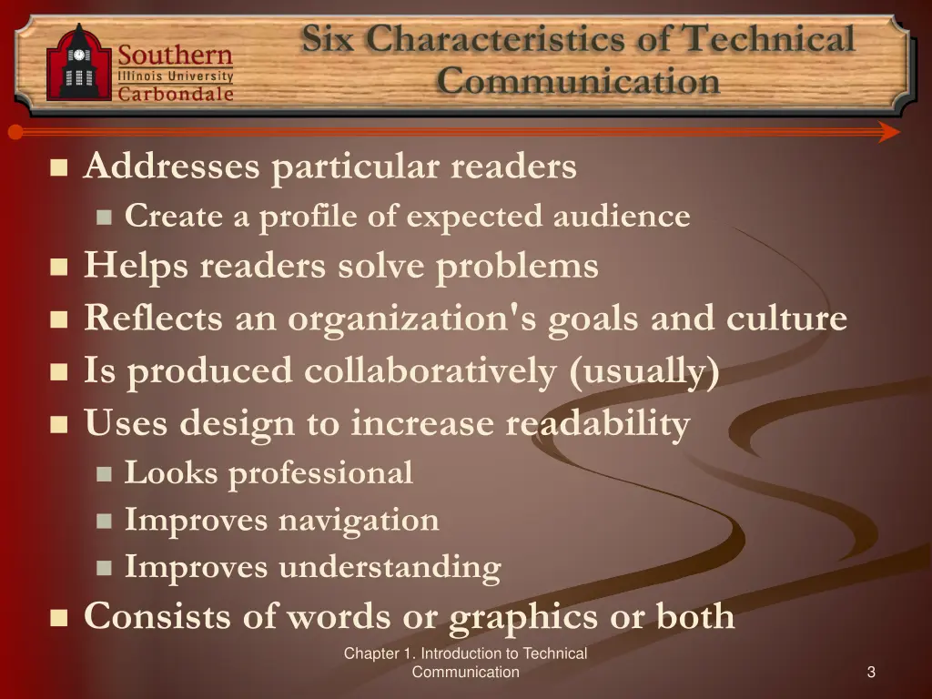 six characteristics of technical communication