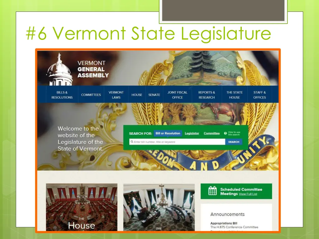 6 vermont state legislature