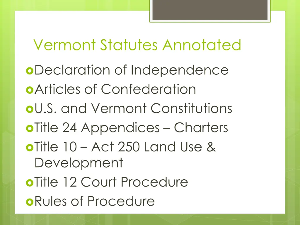 vermont statutes annotated