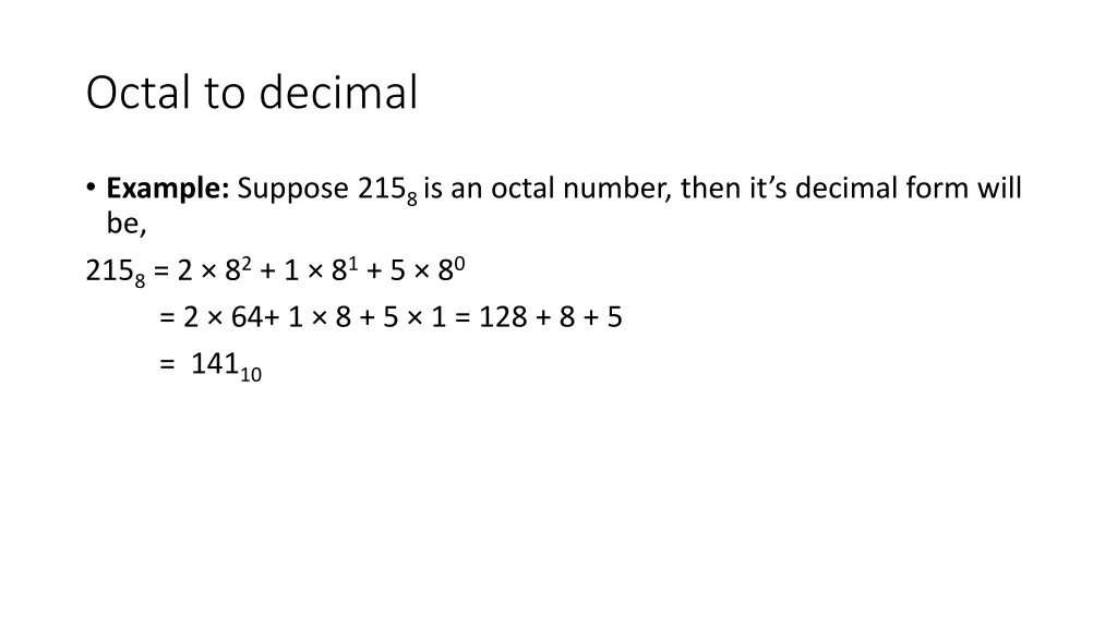 octal to decimal