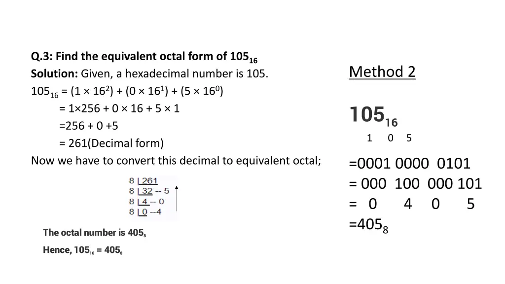 q 3 find the equivalent octal form