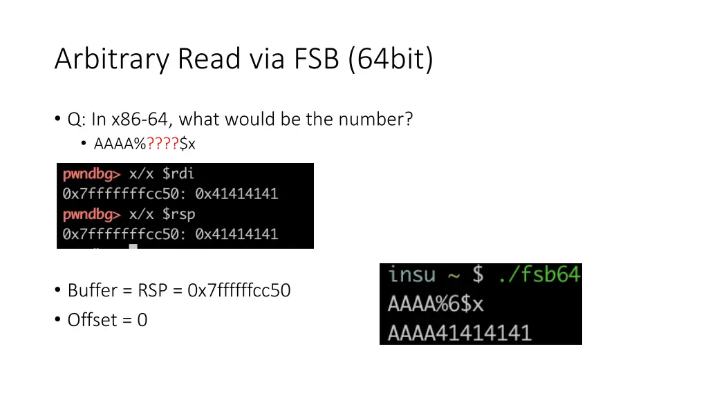 arbitrary read via fsb 64bit