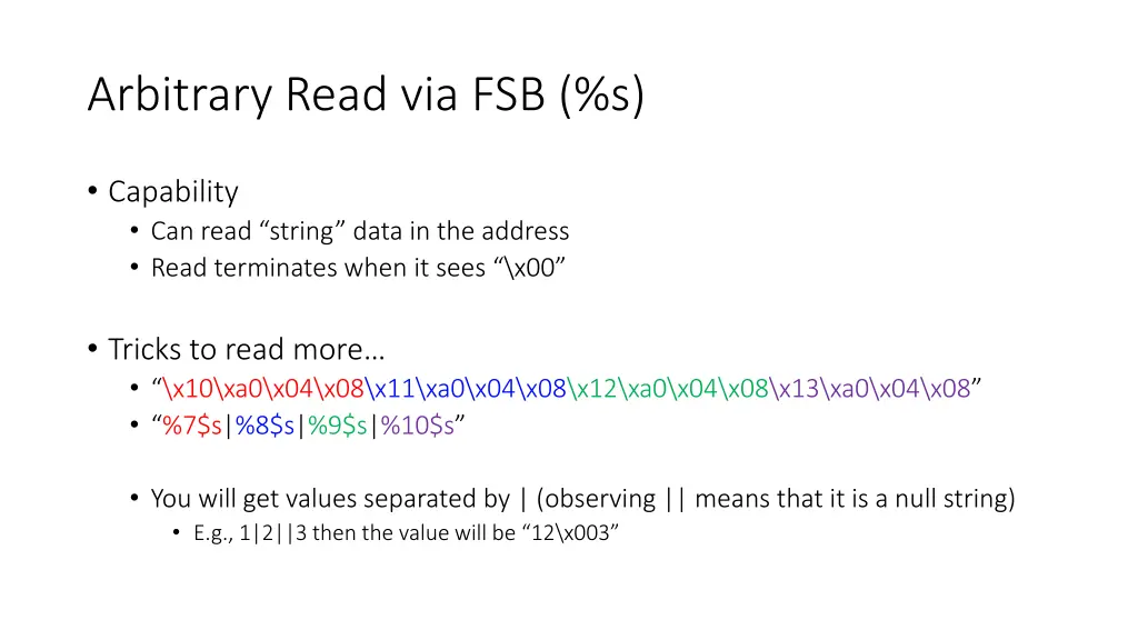 arbitrary read via fsb s