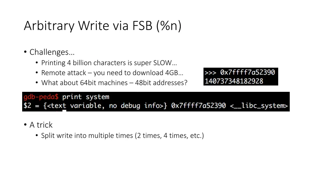 arbitrary write via fsb n 1